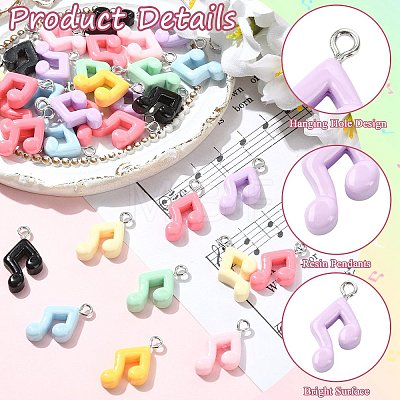 40Pcs Opaque Resin Pendants RESI-CJ0005-30-1