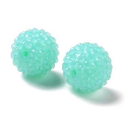 Chunky Resin Rhinestone Bubblegum Ball Beads RESI-S259-A04-1