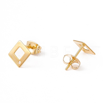 201 Stainless Steel Stud Earring Findings with Hole X-EJEW-A071-27G-1