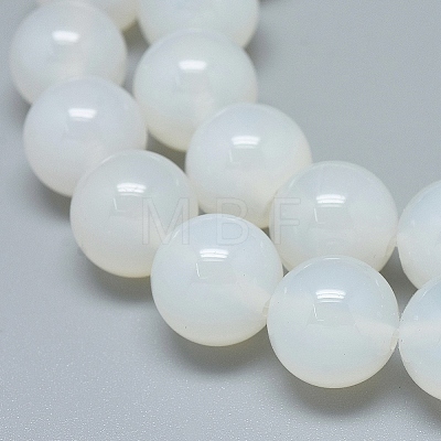 Natural White Agate Beads Strands X-G-D0005-27-12mm-1
