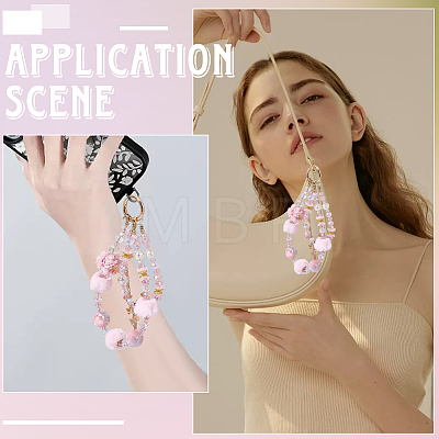 1Pc Alloy & Resin Phone Hand Strap Chains AJEW-BM0001-33A-1