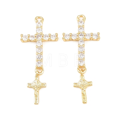 Brass Micro Pave Cubic Zirconia Pendants KK-C162-102B-G-1