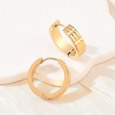 304 Stainless Steel Textured Hoop Earrings EJEW-L307-07G-1