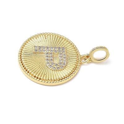 Brass Micro Pave Clear Cubic Zirconia Pendants KK-L253-17G-P-1