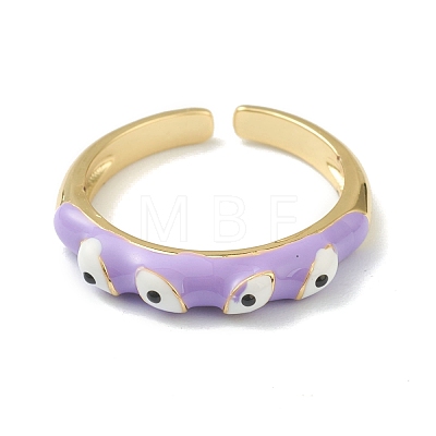 (Jewelry Parties Factory Sale)Brass Enamel Cuff Rings RJEW-O043-05-1