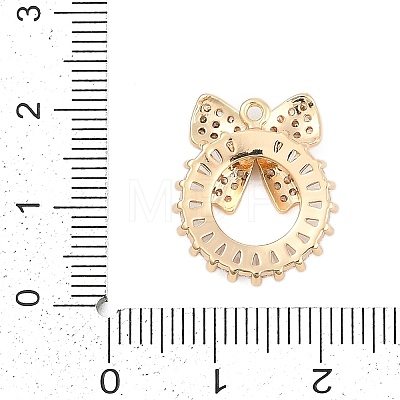 Brass Cubic Zirconia with Glass Pendants KK-Q026-23G-1