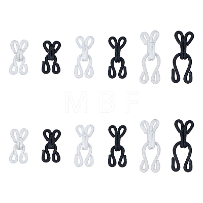 DICOSMETIC 72Pcs 6 Styles Polyester Garment Hook and Eye FIND-DC0005-57-1