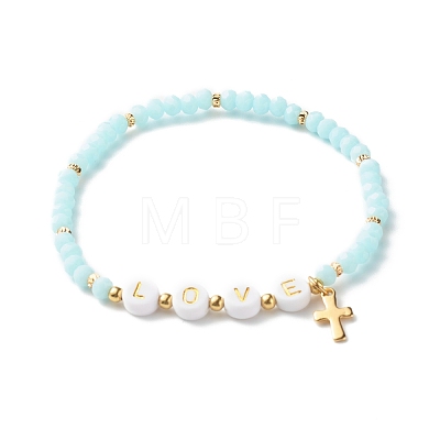 Glass Beads Stretch Bracelets Sets BJEW-JB06575-03-1