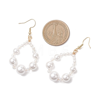 304 Stainless Steel & Natural Cultured Freshwater Pearl Teardrop Dangle Earrings EJEW-JE06862-1