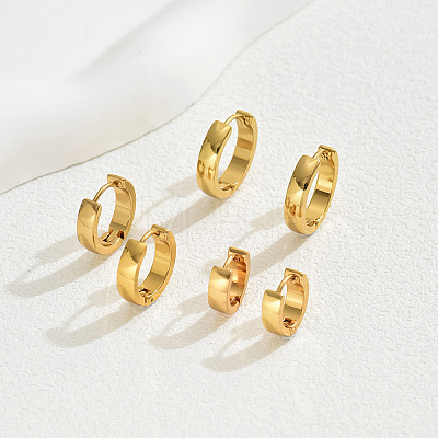 3 Pairs Vintage Smooth Brass Hoop Earring Sets MK3125-2-1