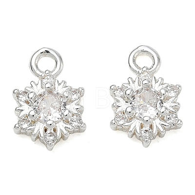 Brass Micro Pave Clear Cubic Zirconia Charms CU-CBAB0CF-23S-1