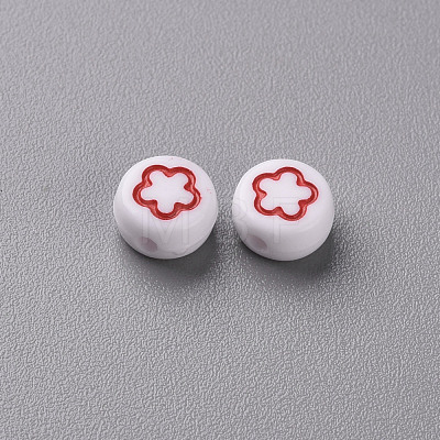 White Opaque Acrylic Beads MACR-N008-41D-1