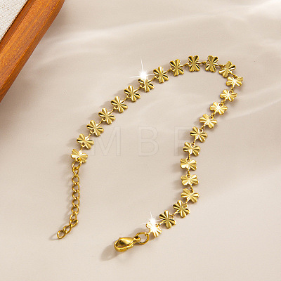 304 Stainless Steel Butterfly Link Chain Bracelets for Women WG8B455-02-1