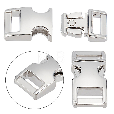 Gorgecraft 10Pcs 2 Style Alloy Adjustable Quick Side Release Buckles FIND-GF0002-27B-1