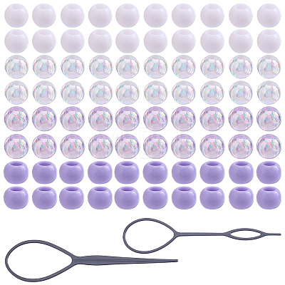 60Pcs 2 Colors Opaque Acrylic Beads DIY-PA0002-19A-1
