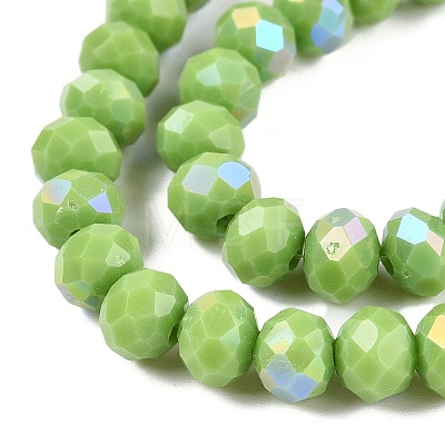 Electroplate Opaque Solid Color Glass Beads Strands EGLA-A044-P4mm-L30-1