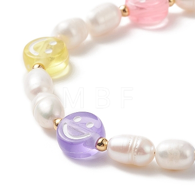 3Pcs 3 Style Natural Pearl & Polymer Clay Beaded Bracelets Set BJEW-TA00236-1