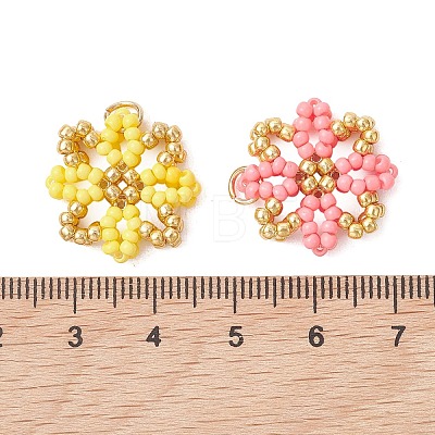 Glass Seed Beaded Pendants PALLOY-MZ01267-1