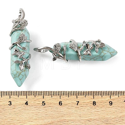 Synthetic Turquoise Double Terminal Pointed Pendants G-C144-03P-01-1