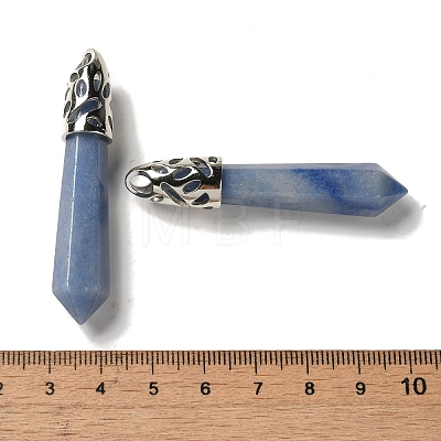 Dyed & Heated Natural Blue Aventurine Pointed Big Pendants G-Z055-01P-01-1