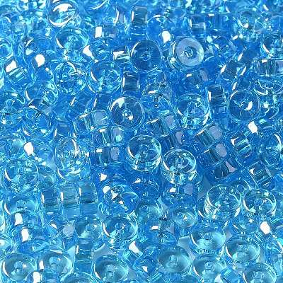 Transparent Colours Luster Glass Seed Beads SEED-E001-T3x6mm-A04-1