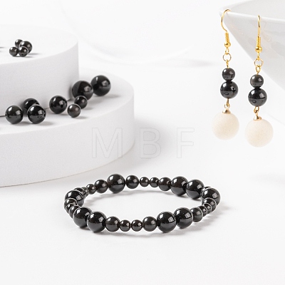 340Pcs 4 Sizes Natural Obsidian Beads G-LS0001-18-1