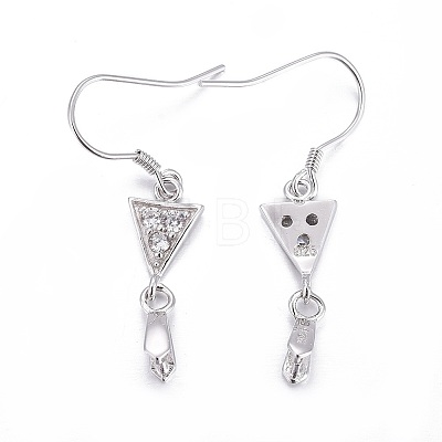 Rhodium Plated 925 Sterling Silver Earring Findings STER-F048-42P-1