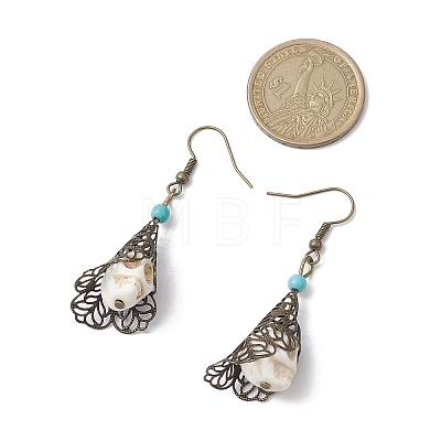 Synthetic Turquoise Dangle Earrings EJEW-JE05793-1