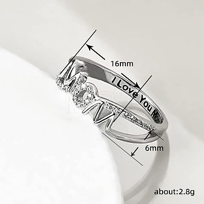 Brass Micro Pave Cubic Zirconia Finger Rings for Women FS-WG11F27-03-1