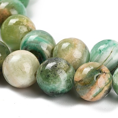 Natural Green Line Jasper  Beads Strands G-B128-A03-04-1