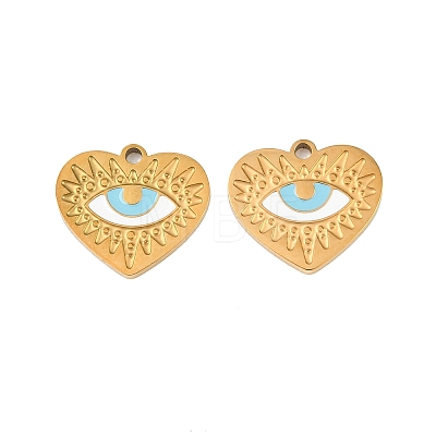 304 Stainless Steel Enamel Pendants STAS-Z190-09G-01-1