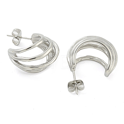 Non-Tarnish 304 Stainless Steel Stud Earrings for Women EJEW-S227-44P-1