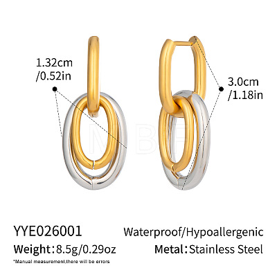 304 Stainless Steel Stud Dangle Earrings for Women UV4744-1