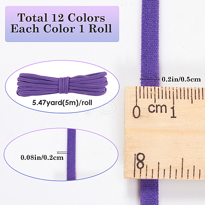 Gorgecraft 60M 12 Colors Flat Nylon Elastic Cord OCOR-GF0003-66-1