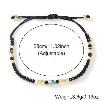 Glass & Brass Beads Braided Bracelets XO9913-2-1