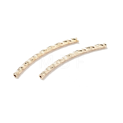 Rack Plating Brass Curved Tube Beads KK-WH0061-02C-G-1