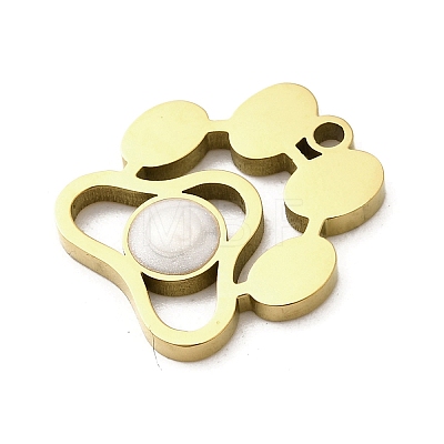 304 Stainless Steel Enamel Pendants STAS-I336-25G-1