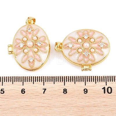 Brass Locket Pendants KK-D232-08G-01-1