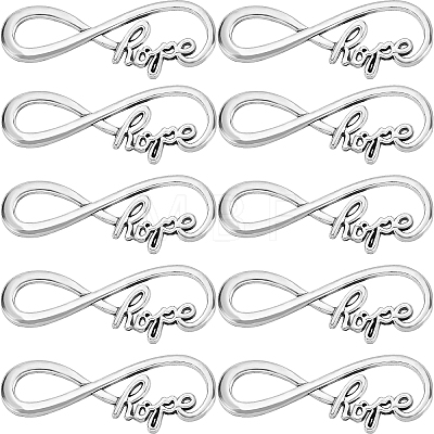 50Pcs Tibetan Style Alloy Infinity with Word Hope Connector Charms TIBE-SC0004-59-1