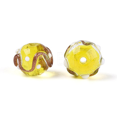 Handmade Gold Sand Lampwork Beads LAMP-N038-01D-1