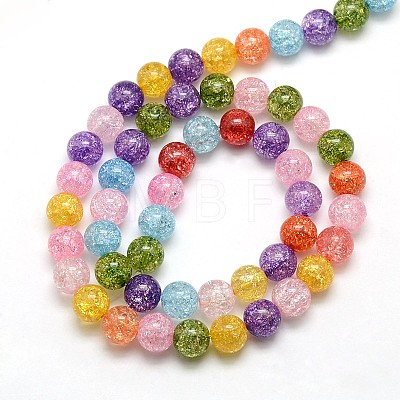 Synthetic Crackle Quartz Round Beads Strands G-L155-6mm-01-1