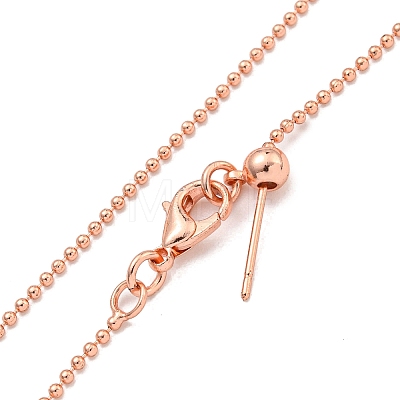 Brass Ball Chain Necklaces for Women NJEW-G084-14RG-1