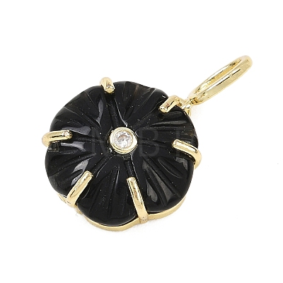 Natural Obsidian Carved Pendants G-G330-01G-09-1