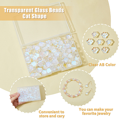 HOBBIESAY 150Pcs Transparent Glass Beads GGLA-HY0001-06-1