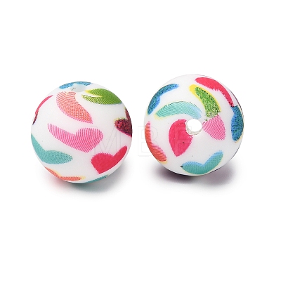 Food Grade Eco-Friendly Printed Silicone Beads SIL-A013-01A-17-1