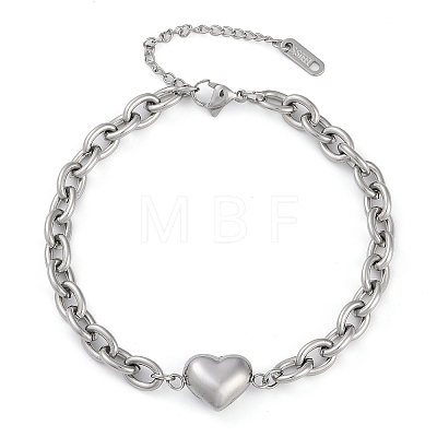 201 Stainless Steel Cable Chain Link Bracelets BJEW-M051-01P-1-1