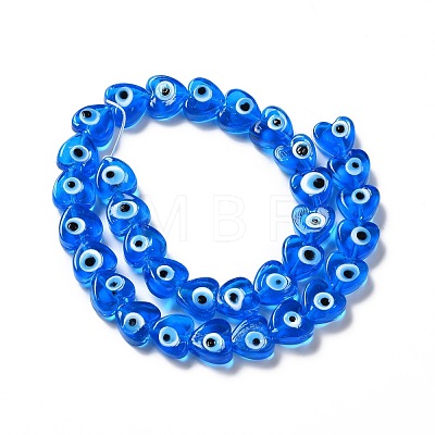 Handmade Evil Eye Lampwork Beads Strands LAMP-E023-07B-06-1