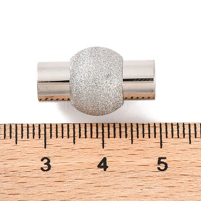 304 Stainless Steel Textured Magnetic Clasps with Glue-in Ends STAS-G008-1-1