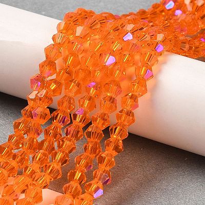 Transparent Electroplate Glass Beads Strands GLAA-F029-3mm-D11-1