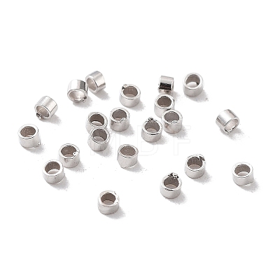 Rhodium Plated 925 Sterling Silver Spacer Tube Beads STER-Z006-01A-P-1